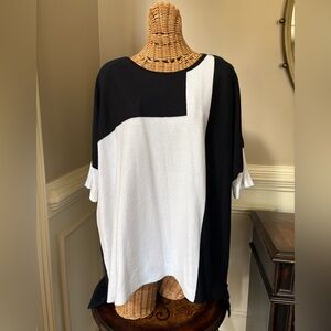 Planet Black & White Colorblock Relaxed Women's Top